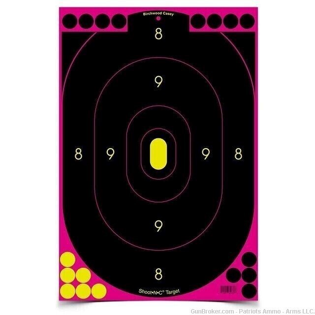 Birchwood Casey Shoot 'n' C Pink 12x18 Silhouette Target, 18pk 324 pasters-img-0