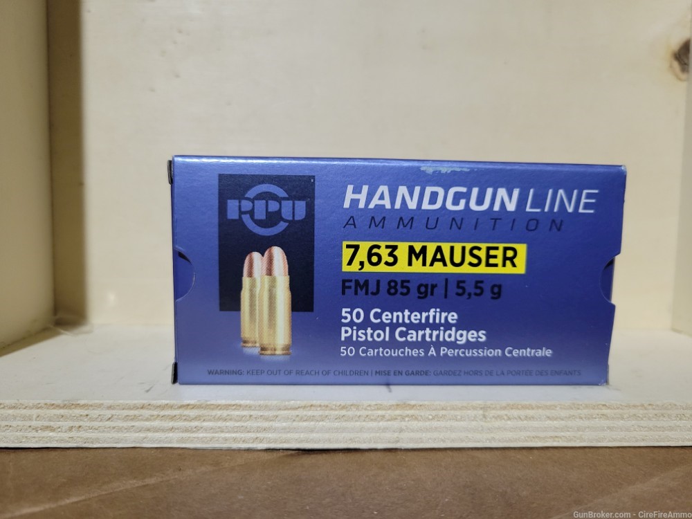 7.63 Mauser 85 grains 50 rounds Ammo 7.63-Mauser Ammo no cc fees-img-0
