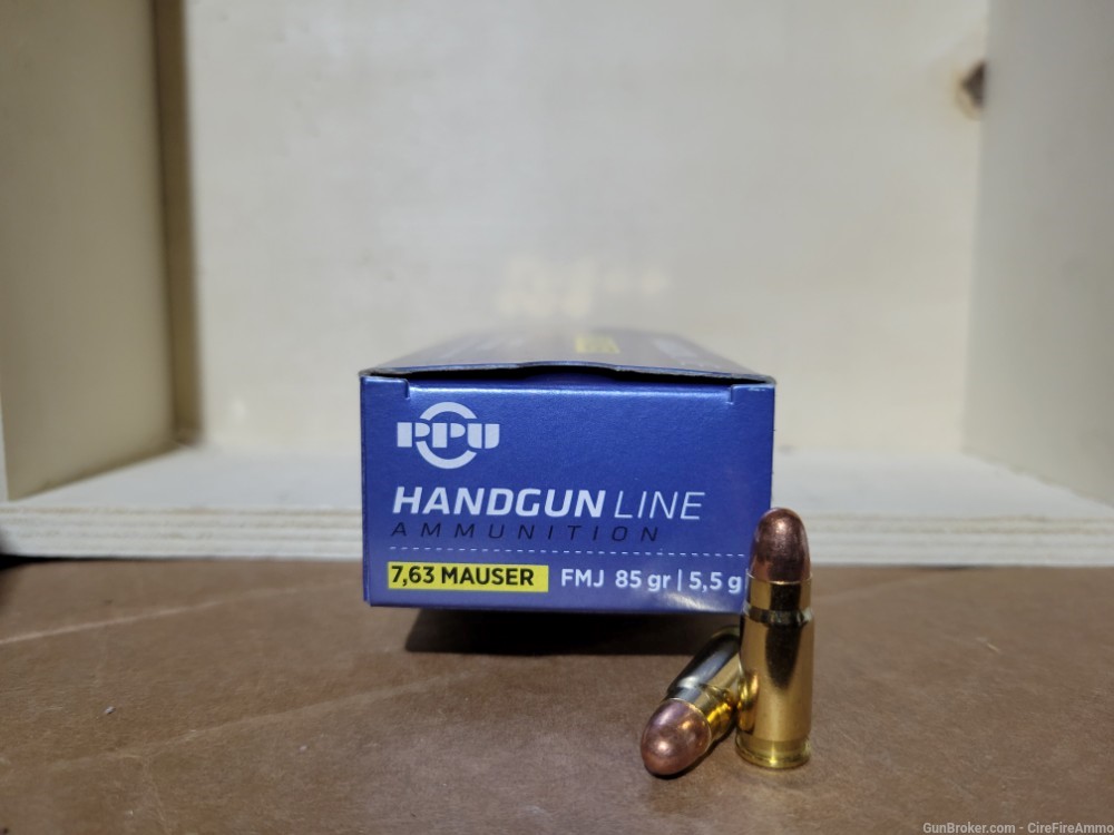 7.63 Mauser 85 grains 50 rounds Ammo 7.63-Mauser Ammo no cc fees-img-1