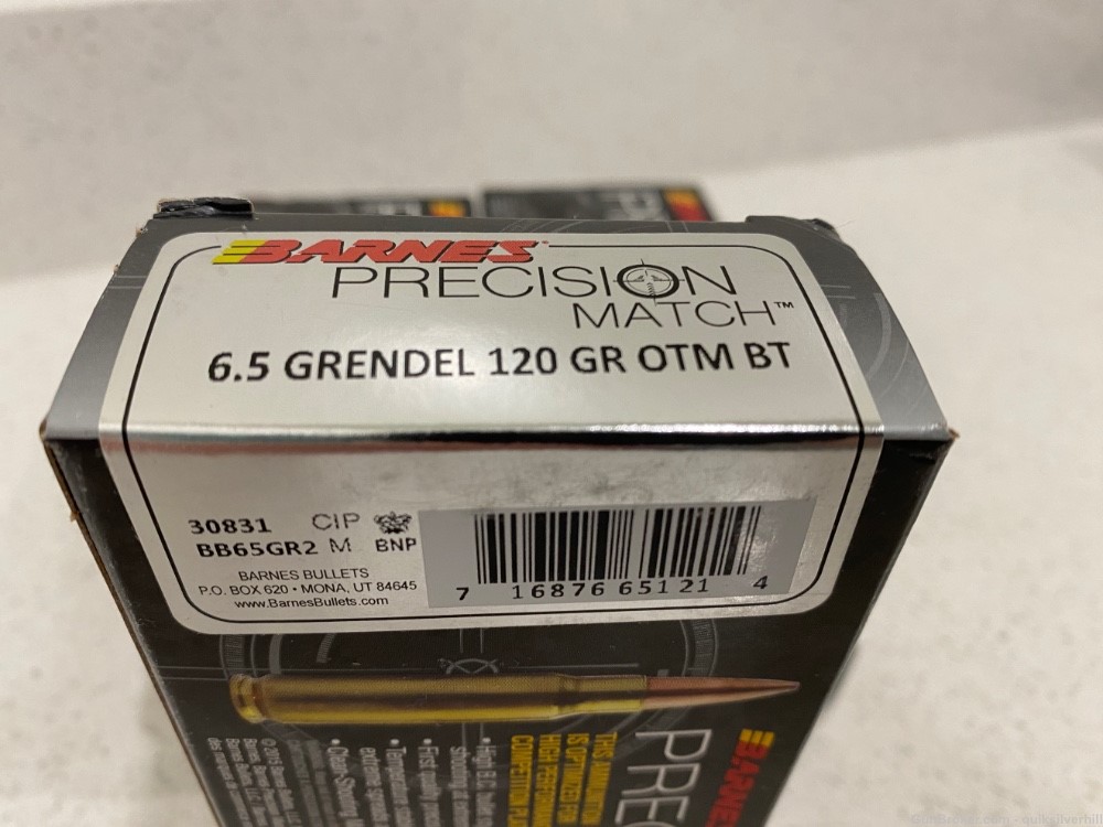 Barnes precision match 6 5 grendel 120 gr otm bt rifle ammunition at