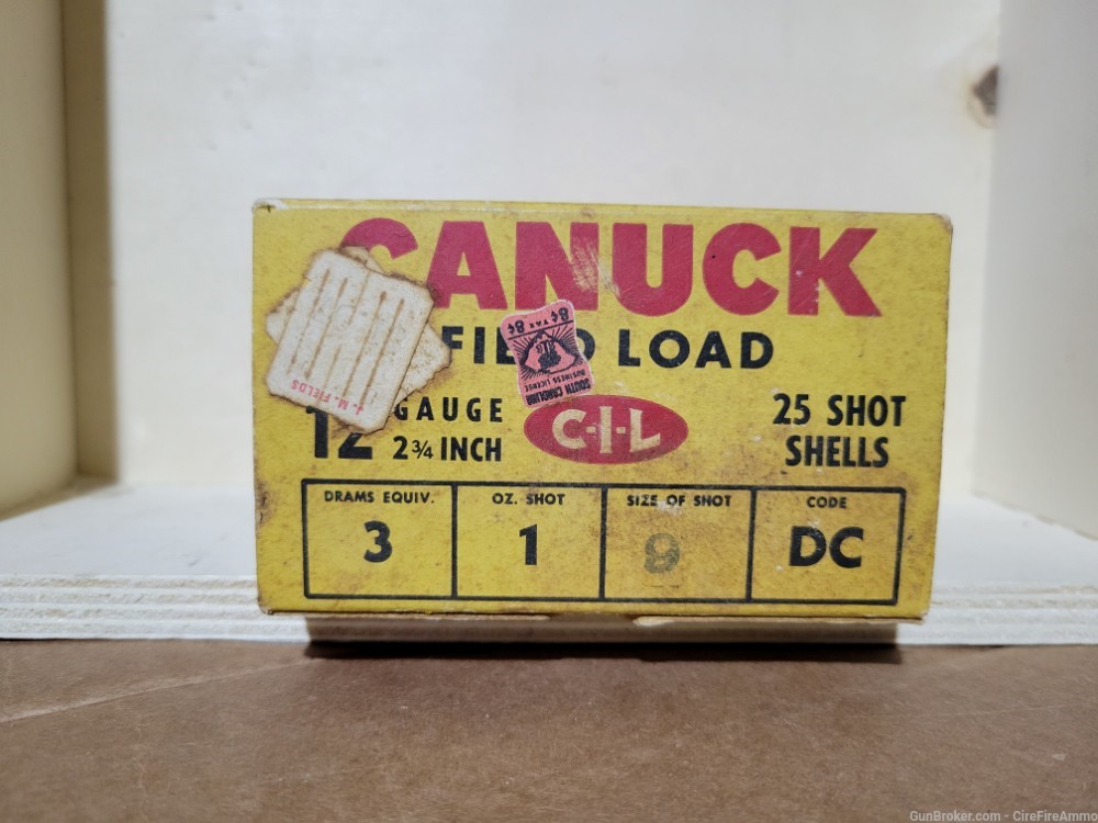 Vintage 12 gauge Canuck field load 2.75 inch case 25 rounds No cc fee-img-1