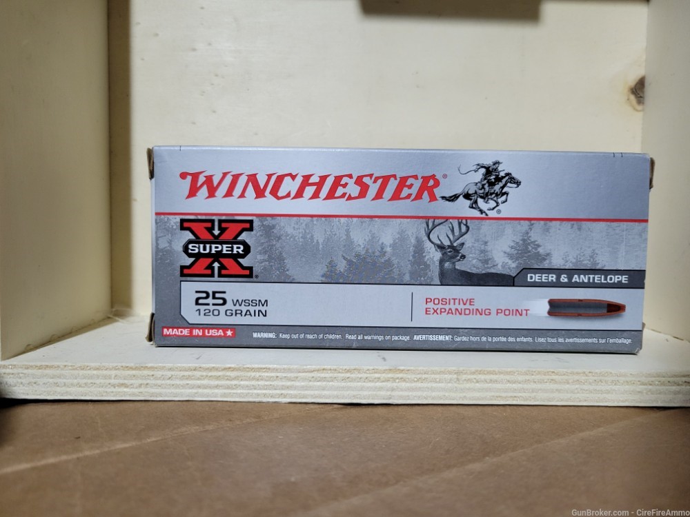 Winchester 25 wssm 120 gr. Positive expanding point 20 rds. No cc fee-img-1