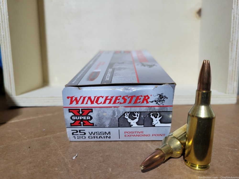 Winchester 25 wssm 120 gr. Positive expanding point 20 rds. No cc fee-img-0