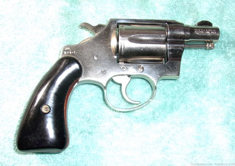 Colt Detective Nickel Finish .38 Special Revolver 2"  vintage NICE!-img-1