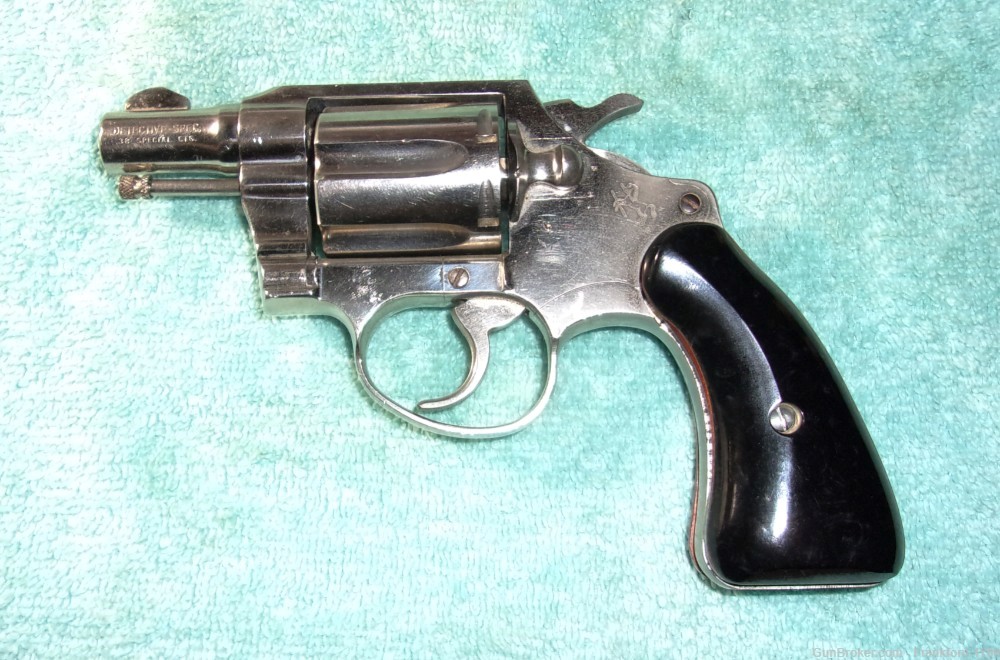 Colt Detective Nickel Finish .38 Special Revolver 2"  vintage NICE!-img-0