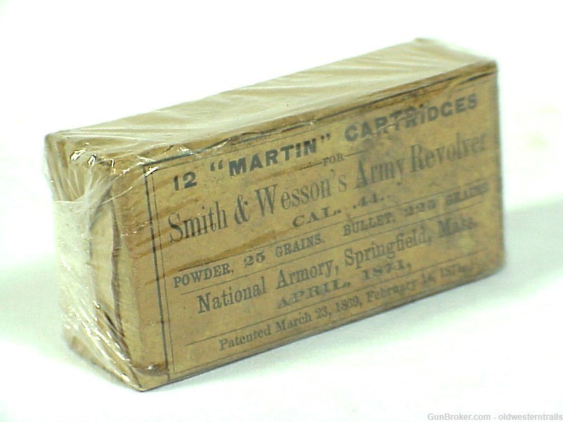 Box of 12 Martin Cartridges for Smith & Wesson's Army Revolvers .44 Cal. -img-1