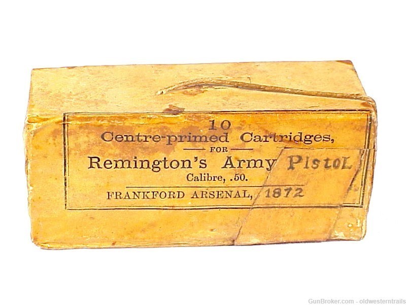 Original 1872 Box of 10 Remington Army Pistol .50 Cal.-img-0