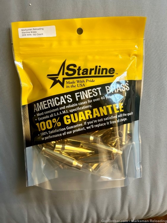Starline 308 Win Brass, 308 Winchester New Brass- 50 count-img-1