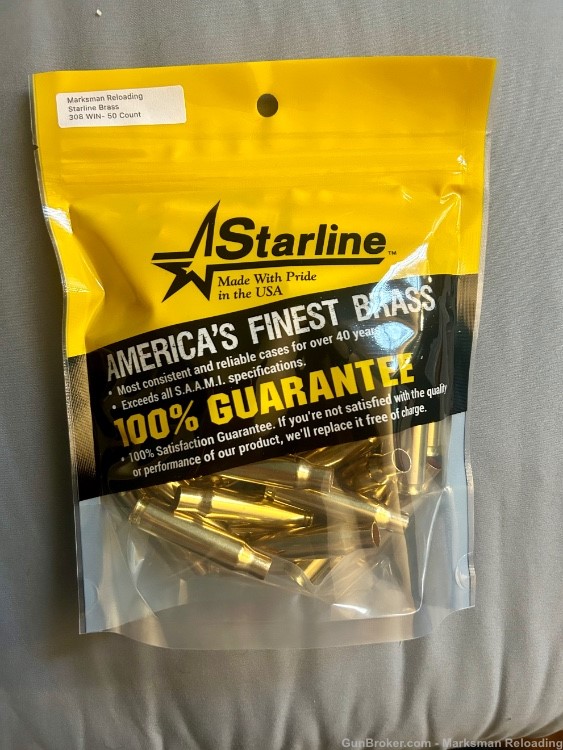 Starline 308 Win Brass, 308 Winchester New Brass- 50 count-img-0