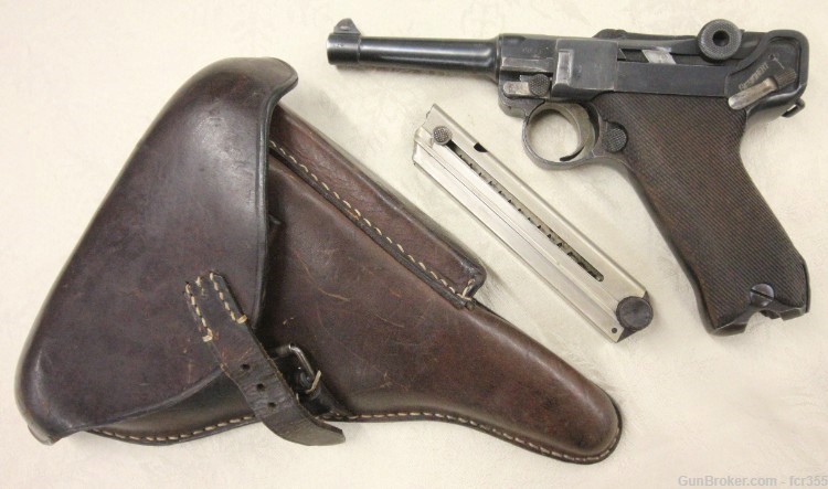 Erfurt Luger 1917 4" 9mm w Holster 1916 Dresden 8rd Mag Matching Numbers -img-0