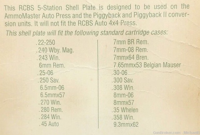 RCBS 5-Station Shell Plate #3  for AmmoMaster, Piggyback  .45 ACP, .308...-img-4