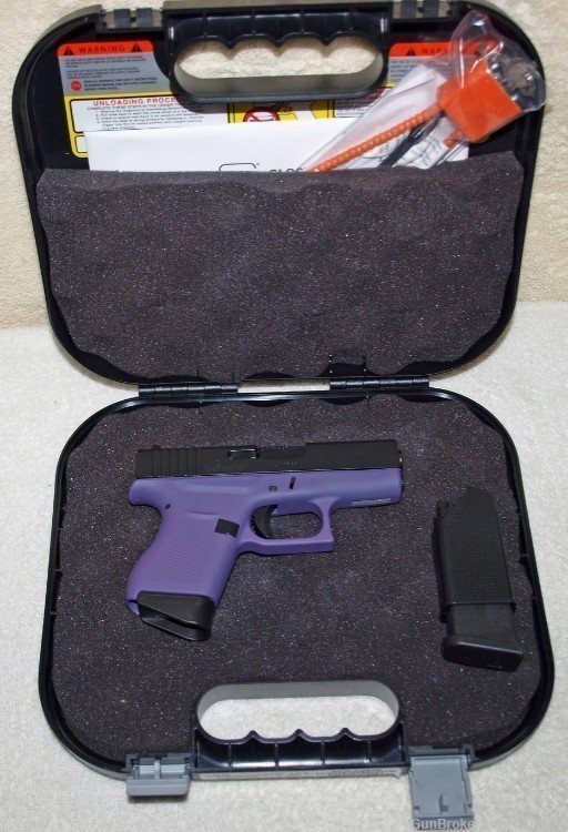 Glock 43 USA Special Edition 9MM Purple & Elite Black Cerakote Two Mags-img-0