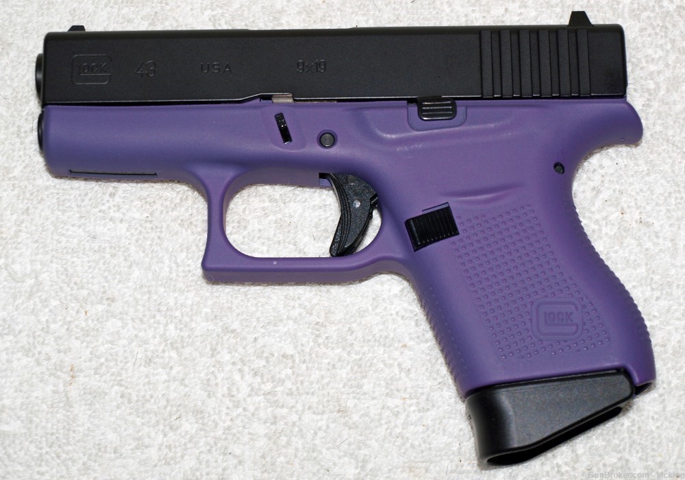 Glock 43 USA Special Edition 9MM Purple & Elite Black Cerakote Two Mags-img-2