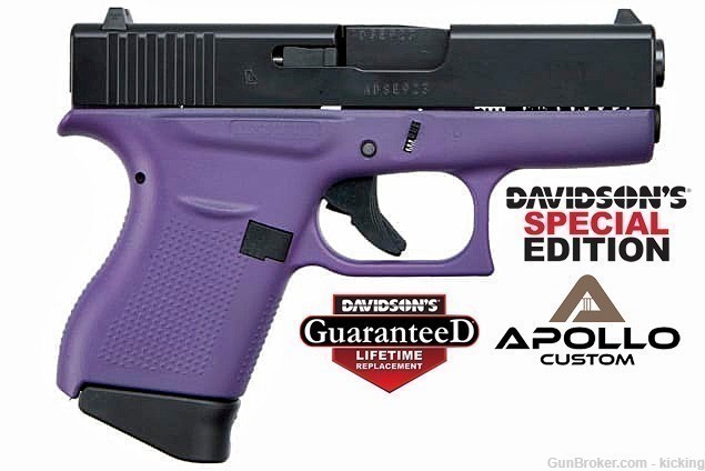 Glock 43 USA Special Edition 9MM Purple & Elite Black Cerakote Two Mags-img-4