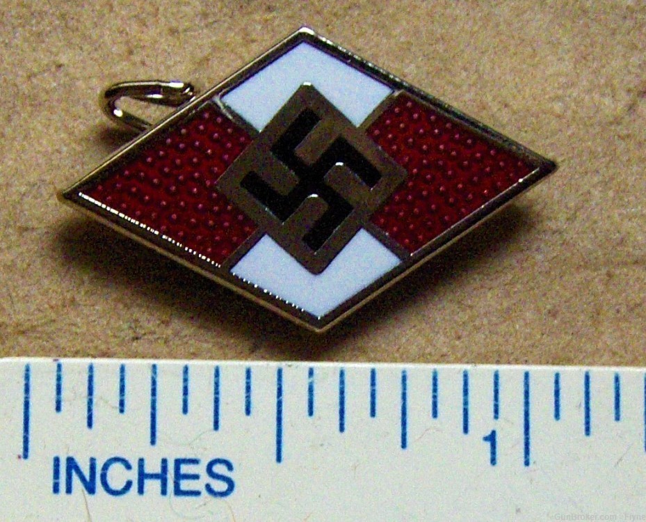 German WWII HJ Enamel Cap Membership Badge REPRODUCTION-img-0