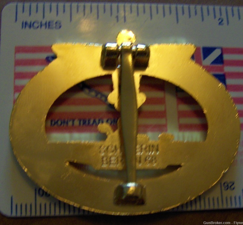 German Submariner - Kriegsmarine U-Boat golden badge REPRODUCTION swastika-img-1