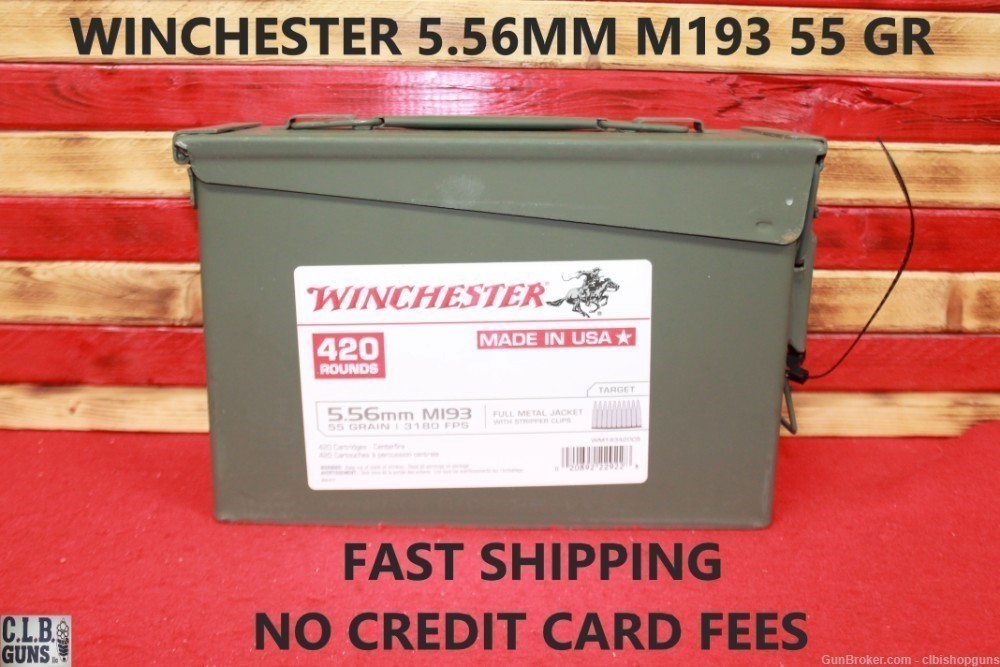 Winchester Lake City M193 Rifle ammo 5.56mm 55gr FMJ  556 420/ct -img-0