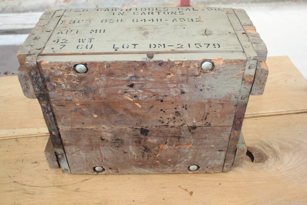 Empty 50cal BMG API M8 Lend/Lease Vintage Wooden Crate-img-5