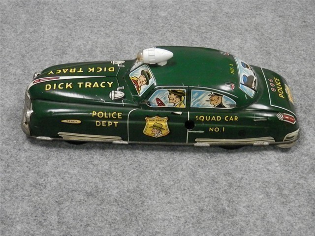 1949 MARX DICK TRACY POLICE SQUAD CAR TIN (NICE)-img-0