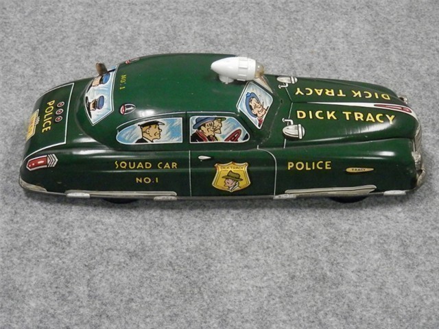 1949 MARX DICK TRACY POLICE SQUAD CAR TIN (NICE)-img-1