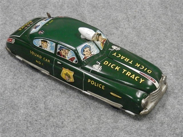1949 MARX DICK TRACY POLICE SQUAD CAR TIN (NICE)-img-2