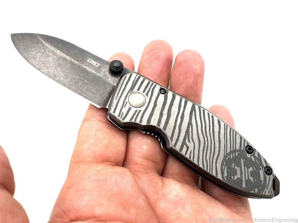 Custom CRKT Squid 2.37 inch Folding Knife - Mandalorian Beskar-img-0