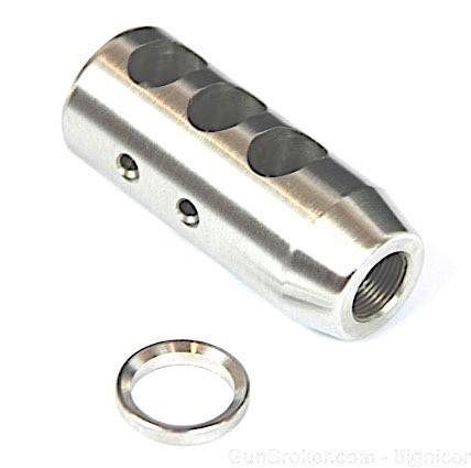 Stainless Steel 1/2x28 223 Competition Muzzle-img-2