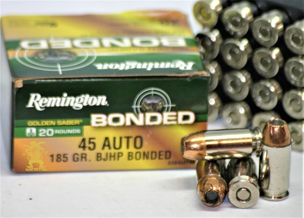 45 Remington ACP GOLDEN SABER 185Gr AUTO BONDED acp JHP Nickel 20RDs-img-1