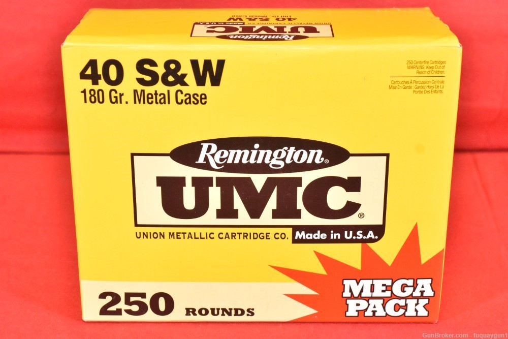 Remington UMC 40 S&W 180 GR FMJ L40SW3A 250CT-img-2