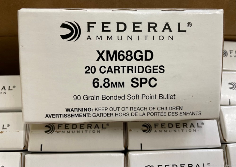 FEDERAL 6.8mm SPC Gold Dot 90 Grain Bonded soft point bullet 100 RD brass-img-1