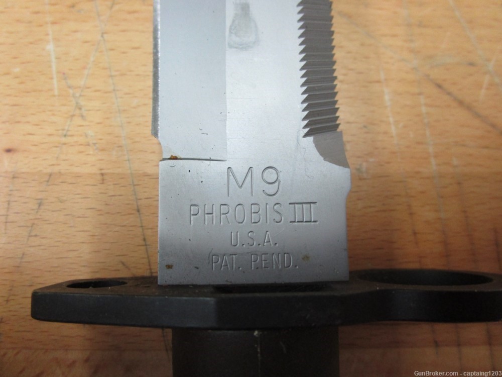 Phrobis III M9 Military Fixed Blade/Saw Tooth & Sheath- USA-NOS!-img-4