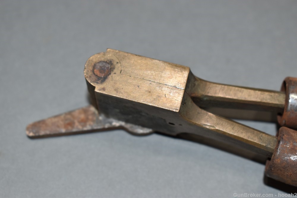 Vintage Unmarked Brass Single Cavity Bullet Mold .345" Diameter Round Nose-img-1