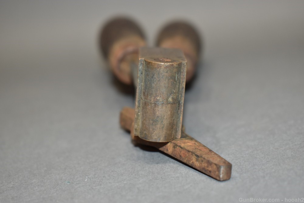Vintage Unmarked Brass Single Cavity Bullet Mold .345" Diameter Round Nose-img-8