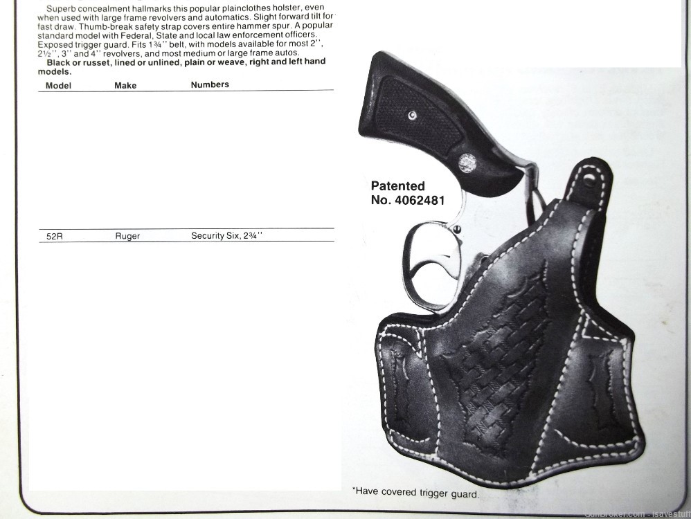 RUGER Speed Security Service Six  NOS Bucheimer L/H OWB Leather Holster  -img-9