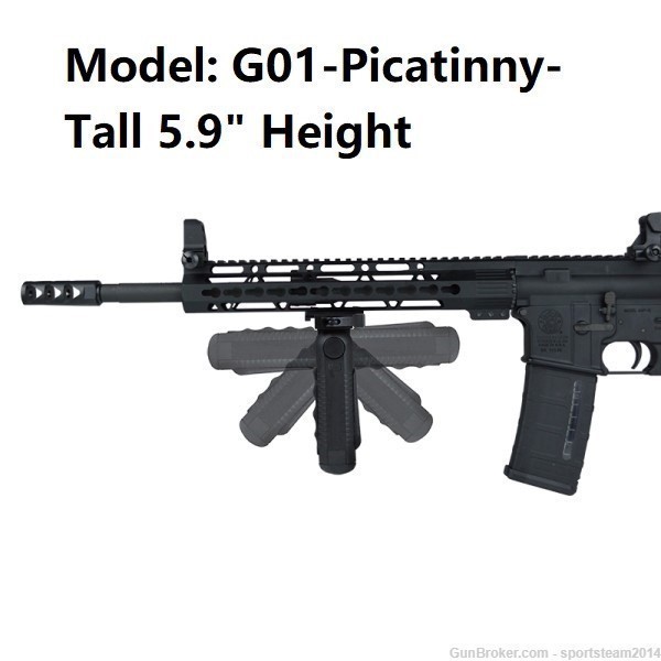G01  TALL Quick Release 5-Position Foregrip +Egonomic Rubber Grip Picatinny-img-0