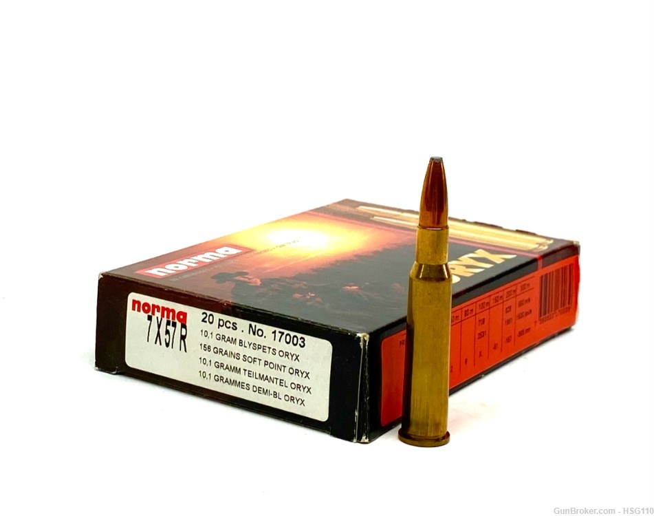Norma 7X57R 156gr Soft Point Oryx (20 Rounds)-img-1