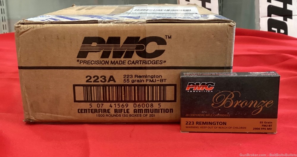 PMC 223 Remington 55GR FMJ-BT Brass 1000rd Case .223. CA ok-img-0