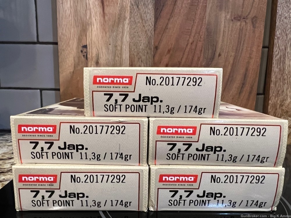 7.7 Japanese ammo norma soft point 174 grain 100 Rounds No CC Fees $15 ship-img-0
