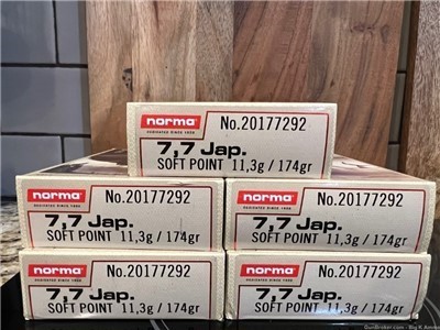 7.7 Japanese ammo norma soft point 174 grain 100 Rounds No CC Fees $15 ship
