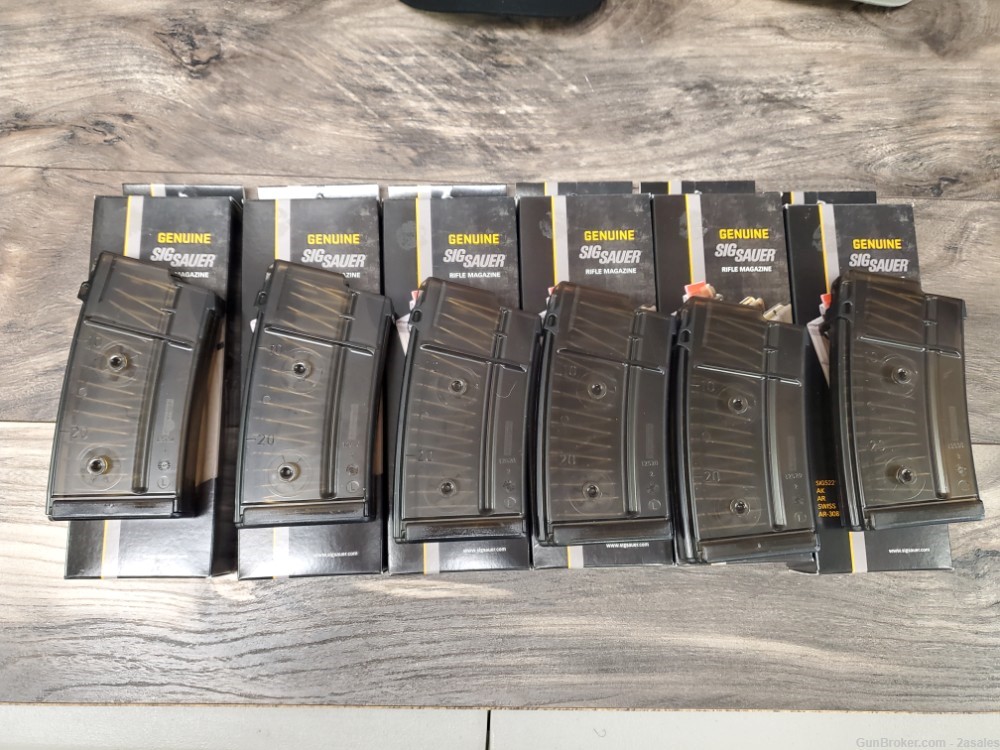 6 Sig Sauer 550 Series 20rd Smoked Magazines New Old Stock 5.56 PENNY START-img-0