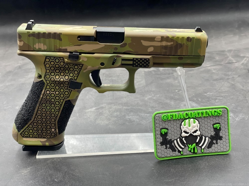 Custom Glock Multicam Cerakote- Laser Stippled Grips-img-1
