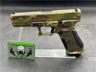 Custom Glock Multicam Cerakote- Laser Stippled Grips