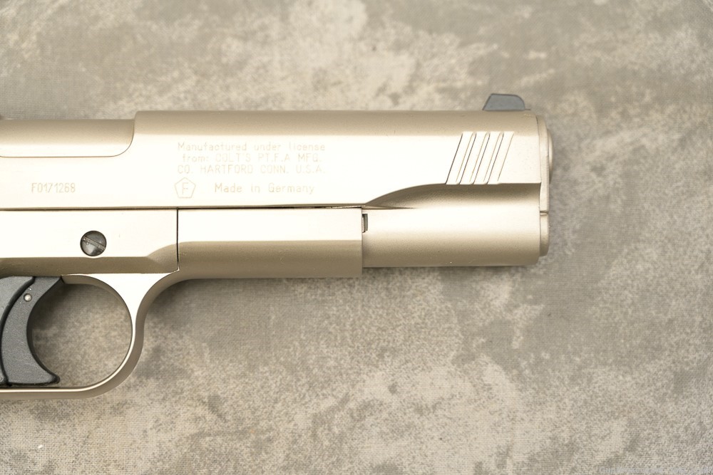 Colt 1911 .177 CO2 pellet pistol; NICKEL FINISH made in Germany-img-14