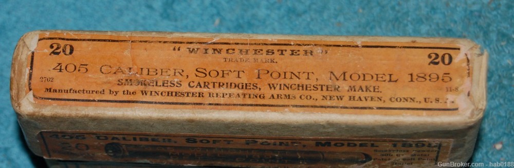 Vintage Partial 2 Piece Box of Winchester 405 Win Model 1895 17 Rounds -img-2