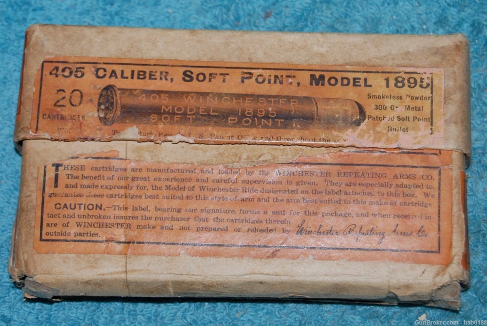 Vintage Partial 2 Piece Box of Winchester 405 Win Model 1895 17 Rounds -img-0