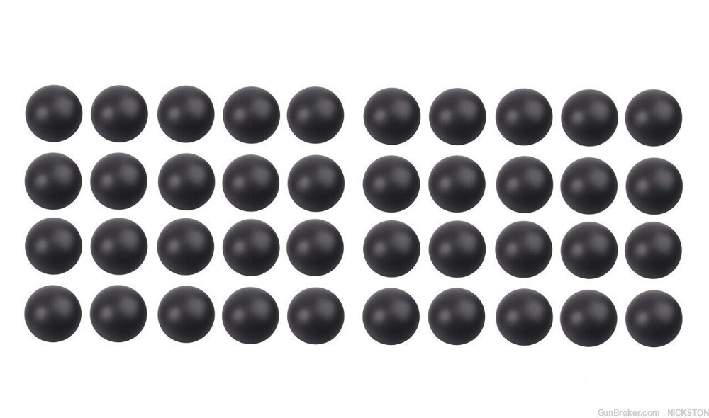 40pcs Set Black Rubber & PVC Reusable Balls for .68 Cal Paintball Guns-img-2