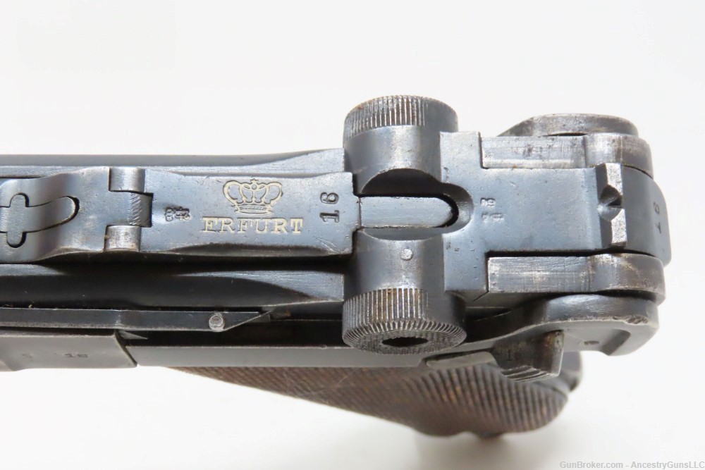 1918/1920 WORLD WAR I ERFURT Luger Double Date 9x19mm GERMAN POLICE-img-14