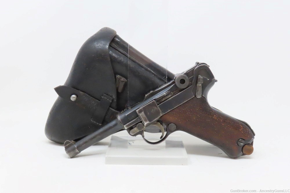 1918/1920 WORLD WAR I ERFURT Luger Double Date 9x19mm GERMAN POLICE-img-1