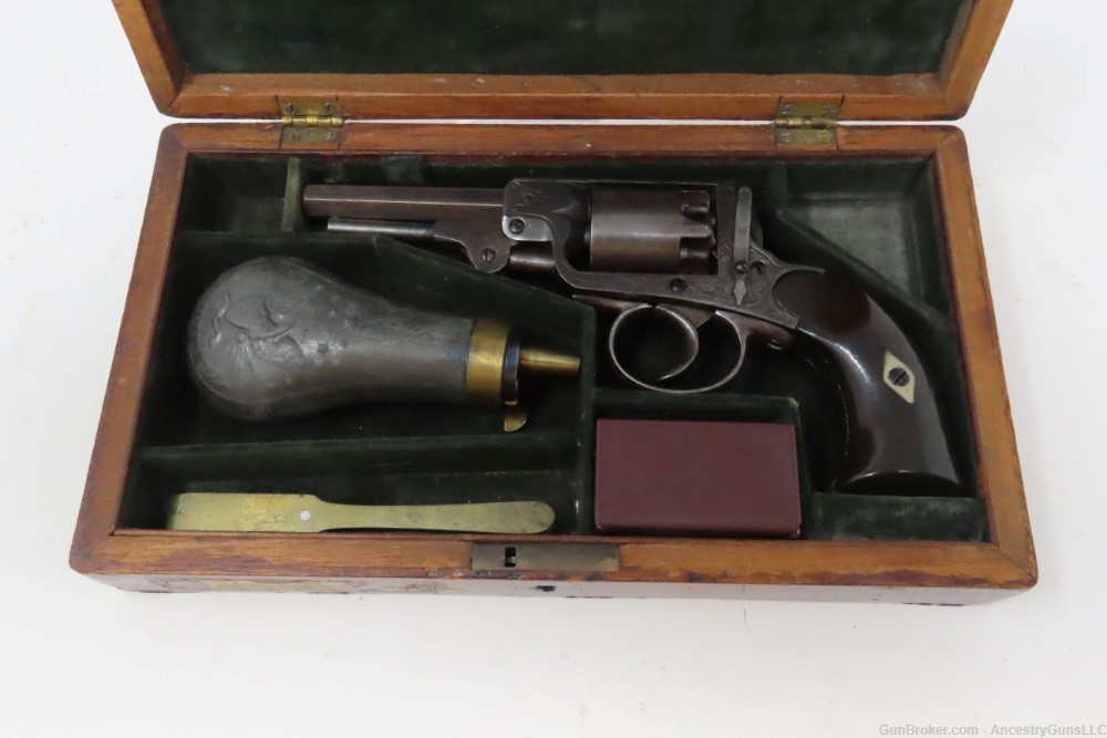 RARE Antique IXL NYC .31 Caliber DOUBLE ACTION Revolver CASED & ENGRAVED   -img-2