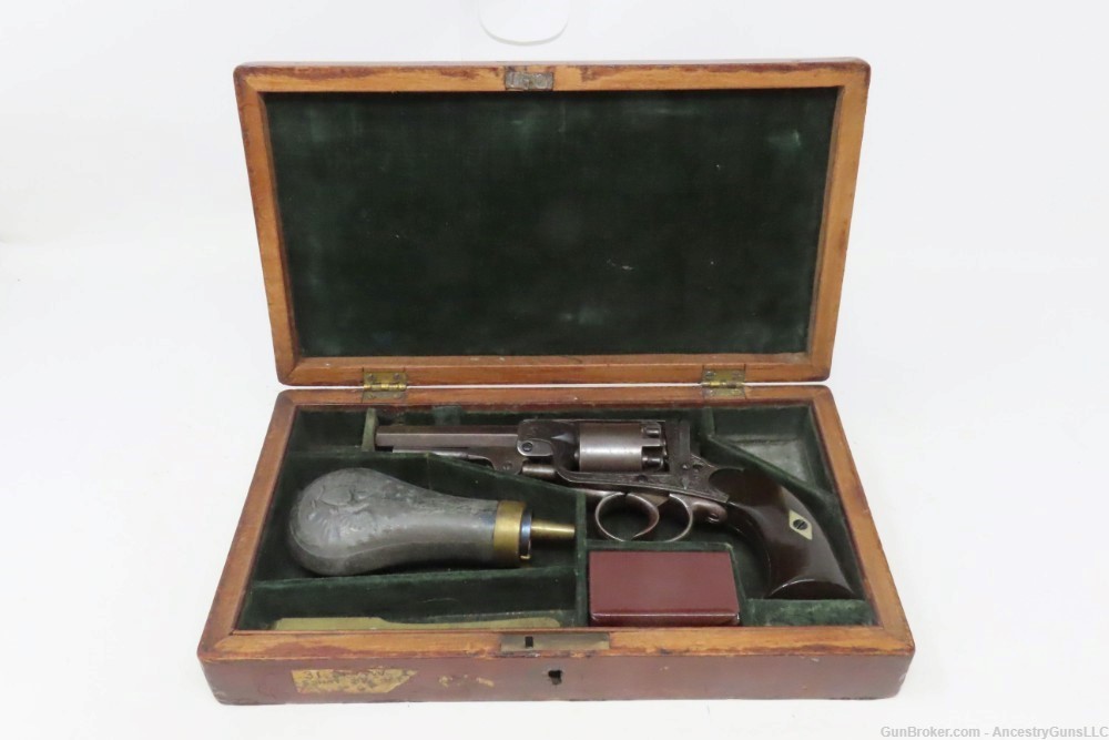 RARE Antique IXL NYC .31 Caliber DOUBLE ACTION Revolver CASED & ENGRAVED   -img-1